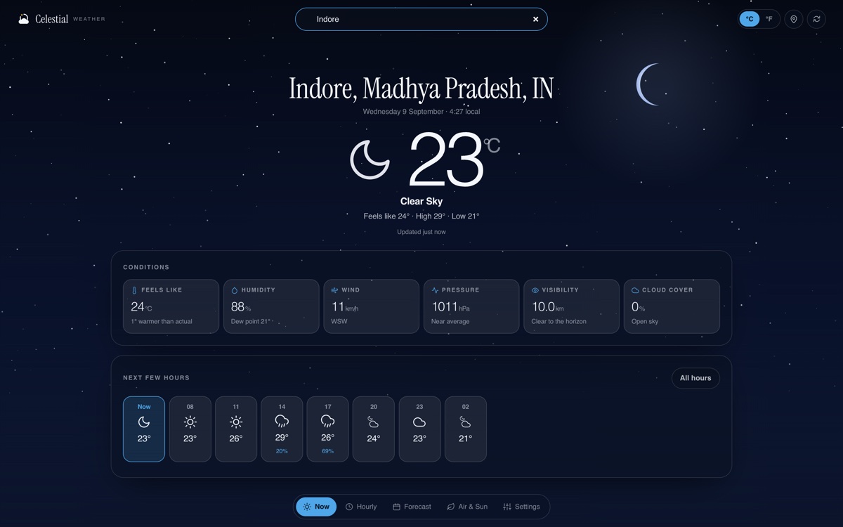 Celestial — Web instrument