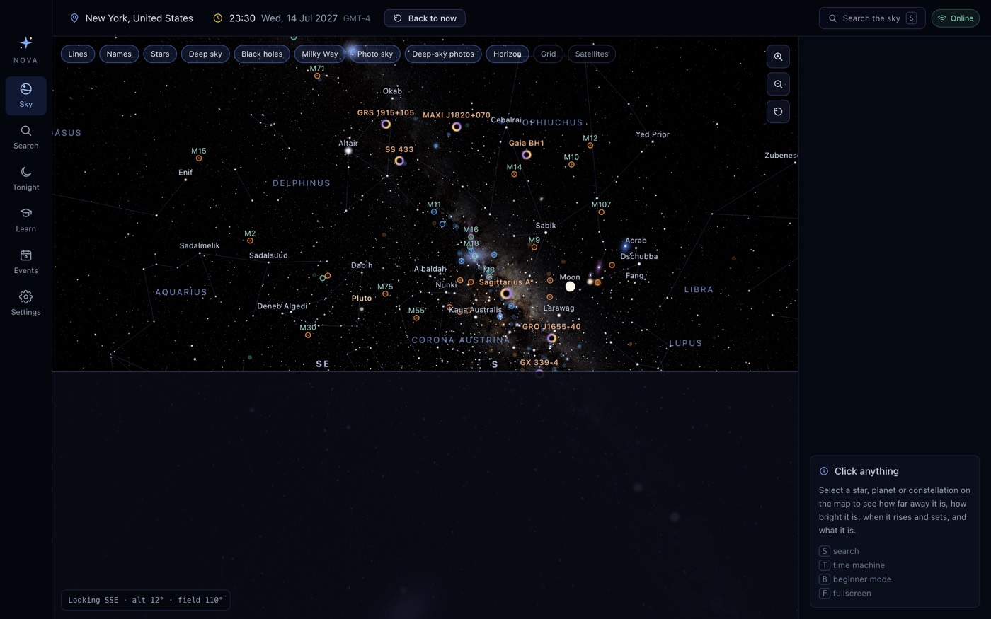 NovaSky — Desktop planetarium