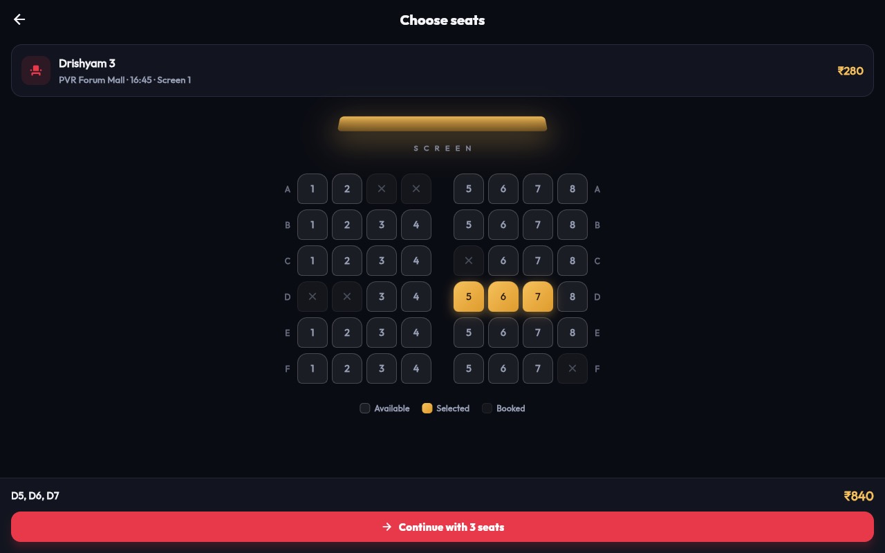 ShowRush — Mobile app